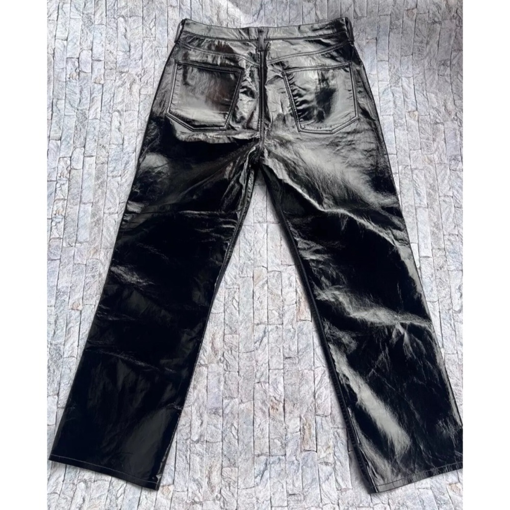 AGOLDE 90s Pinch Waist Recycled Leather Pants High Rise Detox Sz 34 - Picture 4 of 11